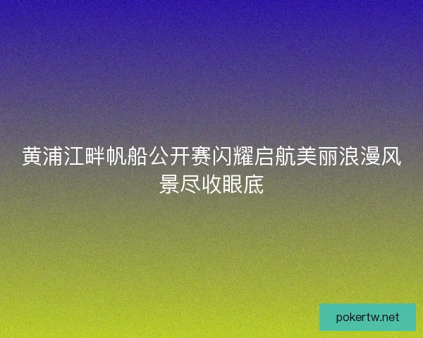 黄浦江畔帆船公开赛闪耀启航美丽浪漫风景尽收眼底